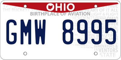 OH license plate GMW8995