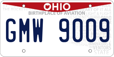 OH license plate GMW9009