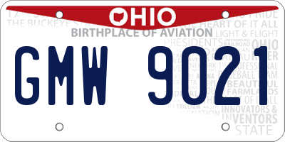 OH license plate GMW9021