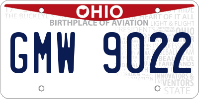 OH license plate GMW9022