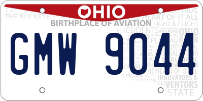 OH license plate GMW9044
