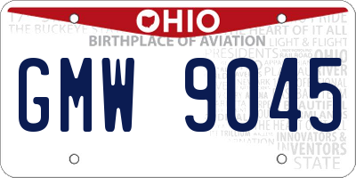 OH license plate GMW9045
