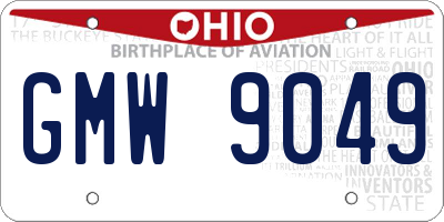 OH license plate GMW9049