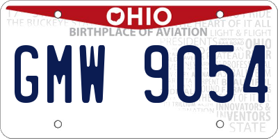OH license plate GMW9054