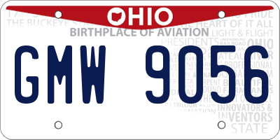 OH license plate GMW9056