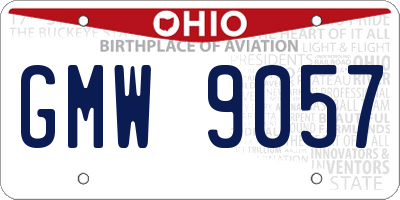 OH license plate GMW9057
