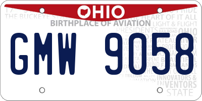 OH license plate GMW9058