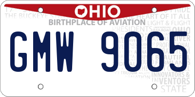 OH license plate GMW9065