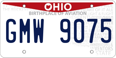 OH license plate GMW9075