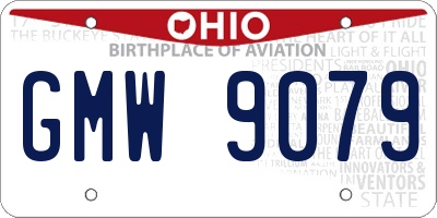 OH license plate GMW9079
