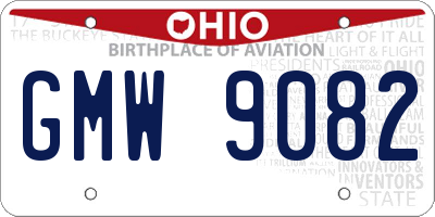 OH license plate GMW9082