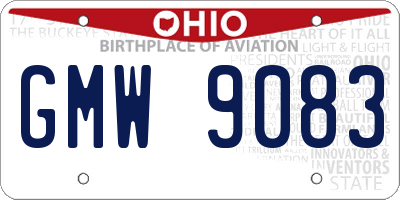 OH license plate GMW9083