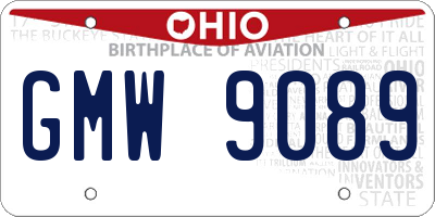 OH license plate GMW9089