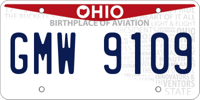 OH license plate GMW9109