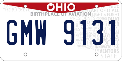 OH license plate GMW9131