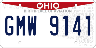 OH license plate GMW9141
