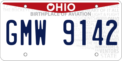 OH license plate GMW9142