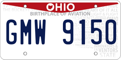 OH license plate GMW9150