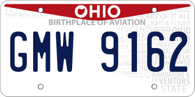 OH license plate GMW9162