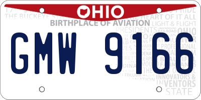 OH license plate GMW9166
