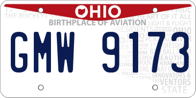 OH license plate GMW9173