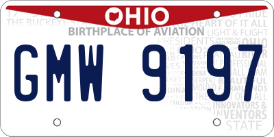 OH license plate GMW9197