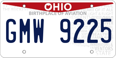 OH license plate GMW9225