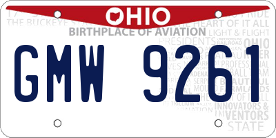 OH license plate GMW9261