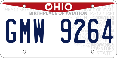 OH license plate GMW9264