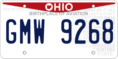 OH license plate GMW9268