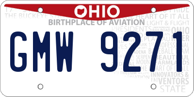 OH license plate GMW9271