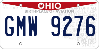 OH license plate GMW9276