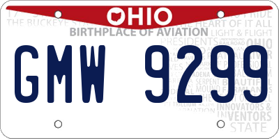 OH license plate GMW9299