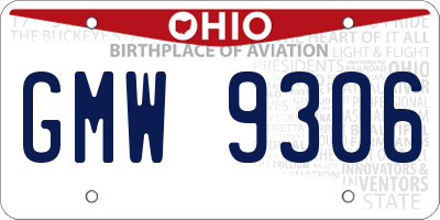 OH license plate GMW9306