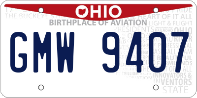 OH license plate GMW9407