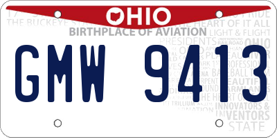 OH license plate GMW9413