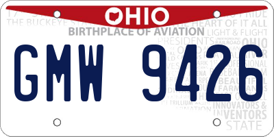 OH license plate GMW9426
