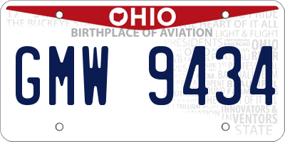 OH license plate GMW9434