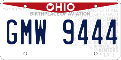 OH license plate GMW9444