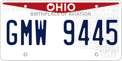 OH license plate GMW9445