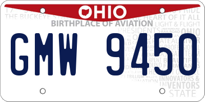 OH license plate GMW9450