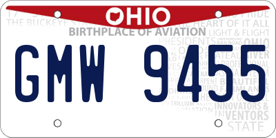 OH license plate GMW9455