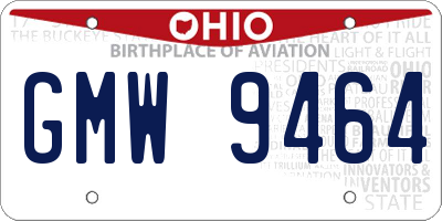 OH license plate GMW9464