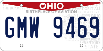 OH license plate GMW9469