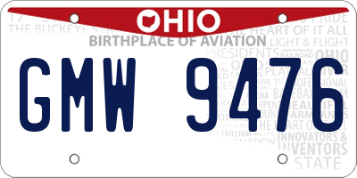 OH license plate GMW9476