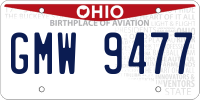 OH license plate GMW9477