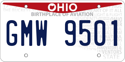 OH license plate GMW9501