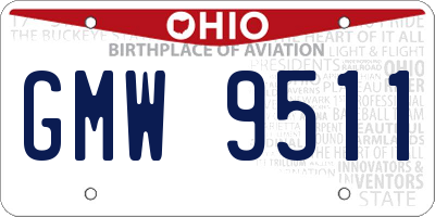 OH license plate GMW9511
