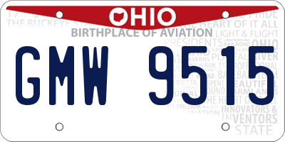 OH license plate GMW9515