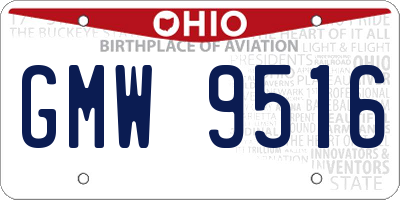 OH license plate GMW9516